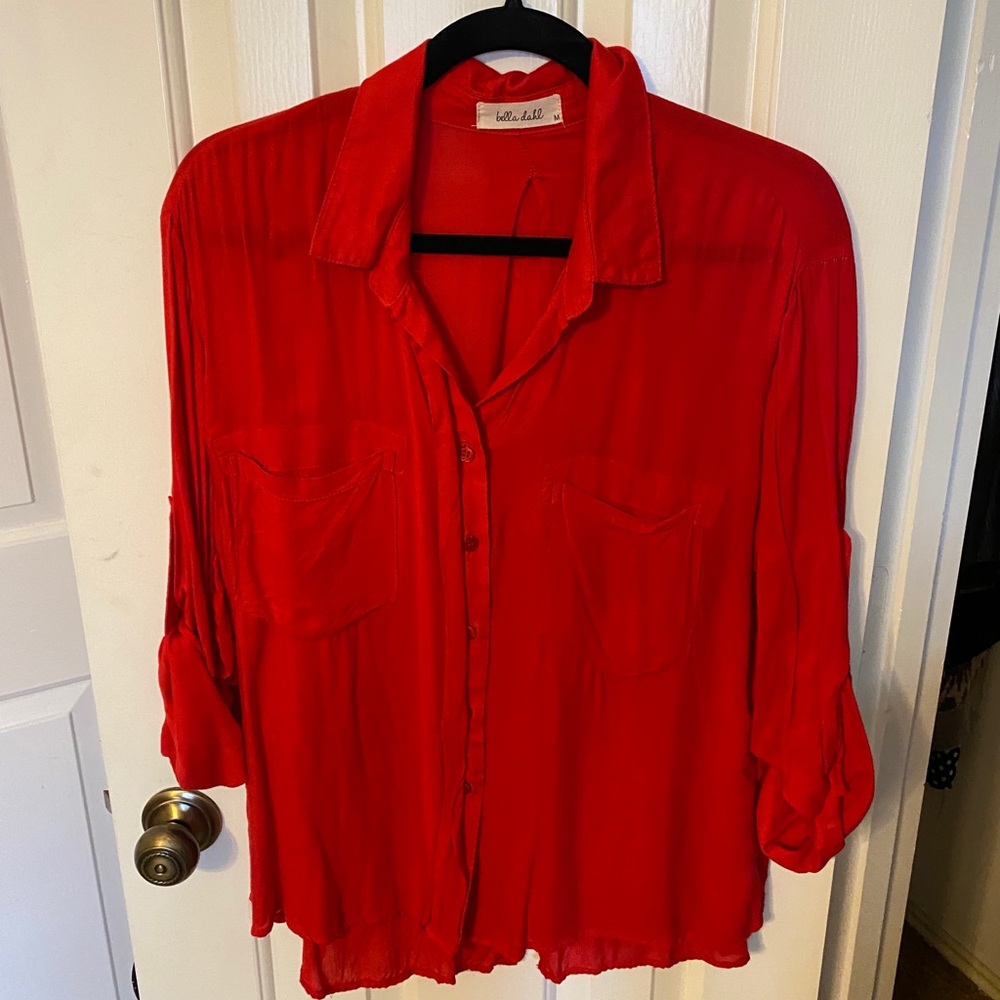 Bella Dahl women’s button up 3/4 sleeve top. SizeM
